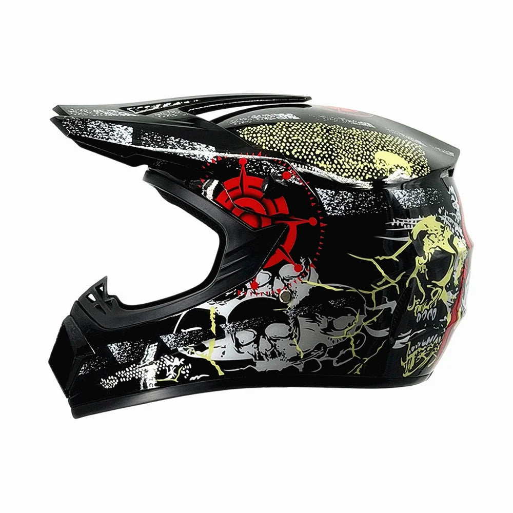 Full-Face Motocross Helmet | Multi-Density EPS & Ventilated | Quick-Release Strap