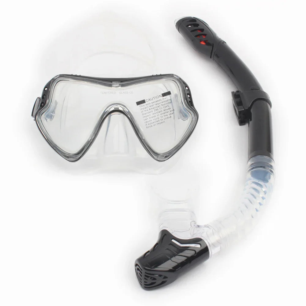 Full-Face Snorkel Mask | Wide-View Tempered Glass & Silicone Skirt