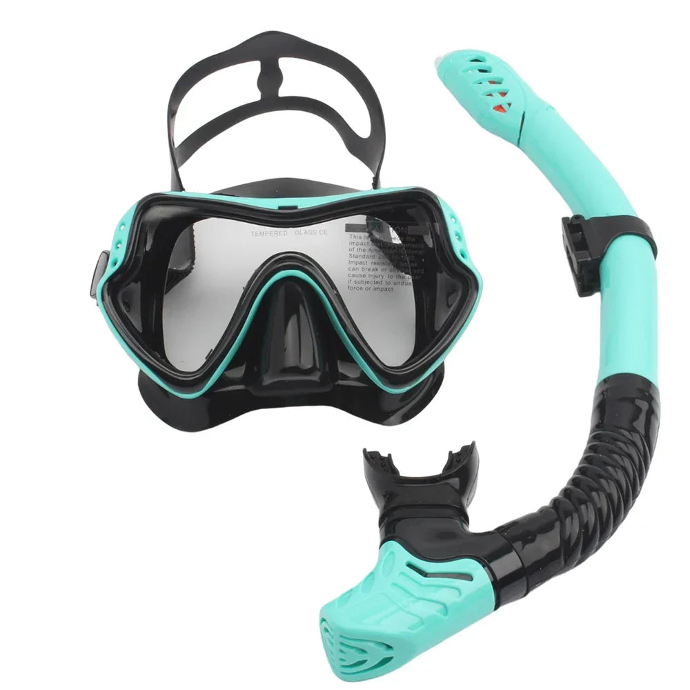 Full-Face Snorkel Mask | Wide-View Tempered Glass & Silicone Skirt
