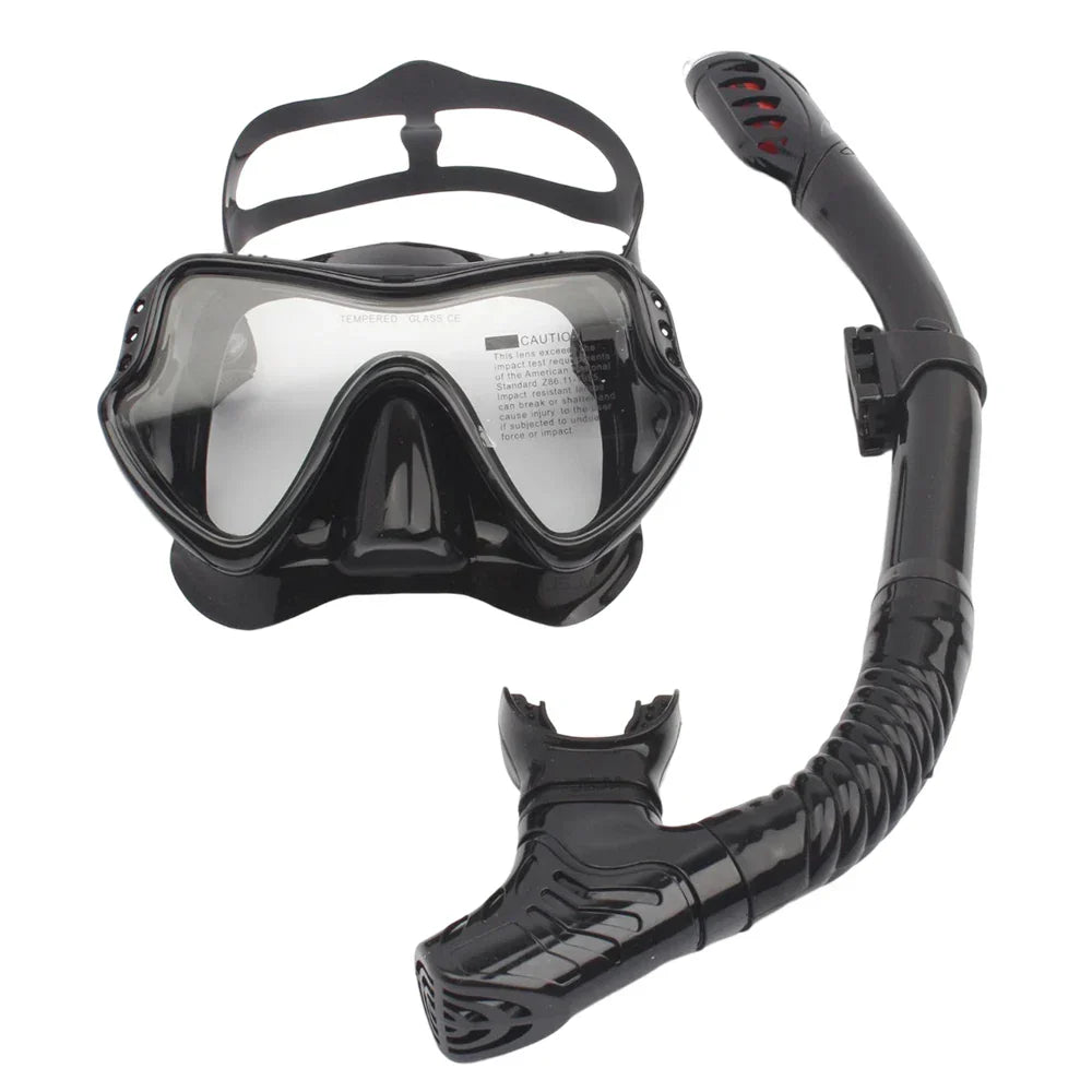 Full-Face Snorkel Mask | Wide-View Tempered Glass & Silicone Skirt