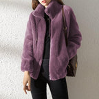 Fur Jacket | Cozy Double-Layer Fur & Stand-Up Collar | Oversized Fit