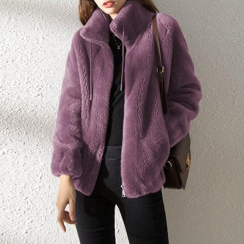 Fur Jacket | Cozy Double-Layer Fur & Stand-Up Collar | Oversized Fit