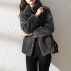 Fur Jacket | Cozy Double-Layer Fur & Stand-Up Collar | Oversized Fit