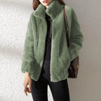 Fur Jacket | Cozy Double-Layer Fur & Stand-Up Collar | Oversized Fit