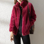 Fur Jacket | Cozy Double-Layer Fur & Stand-Up Collar | Oversized Fit
