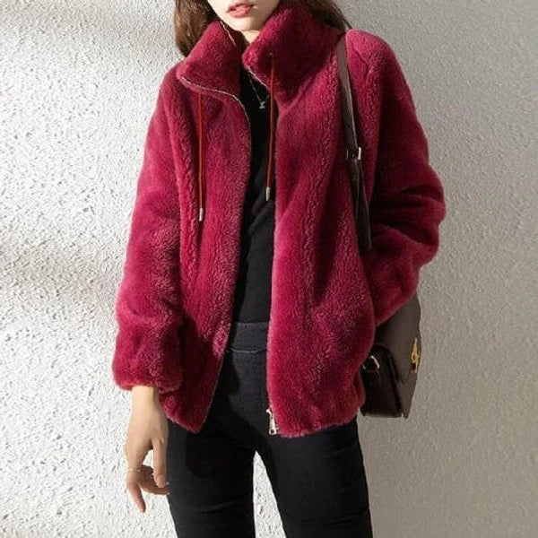 Fur Jacket | Cozy Double-Layer Fur & Stand-Up Collar | Oversized Fit