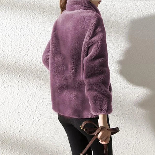 Fur Jacket | Cozy Double-Layer Fur & Stand-Up Collar | Oversized Fit