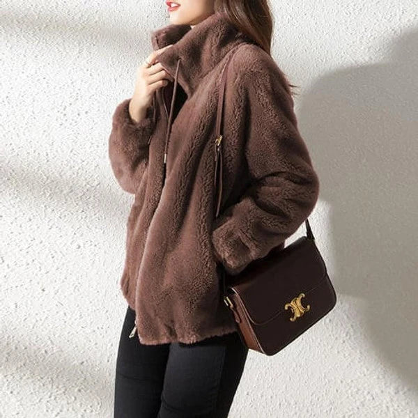 Fur Jacket | Cozy Double-Layer Fur & Stand-Up Collar | Oversized Fit