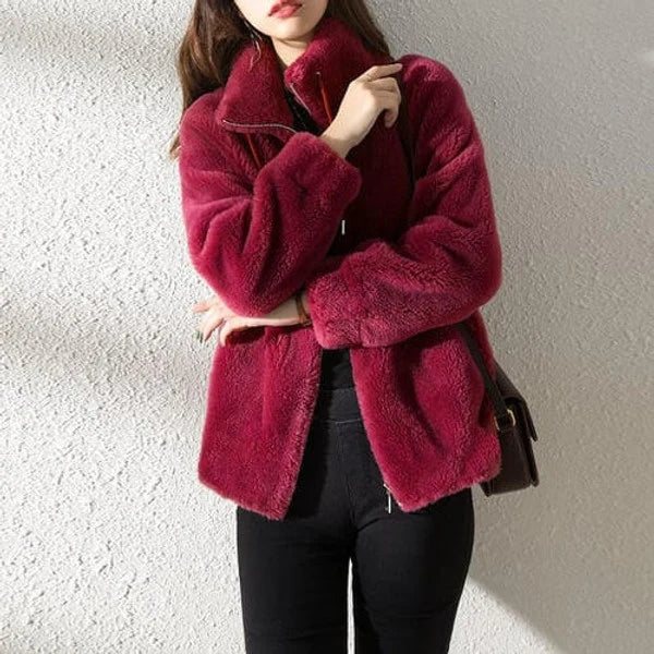Fur Jacket | Cozy Double-Layer Fur & Stand-Up Collar | Oversized Fit
