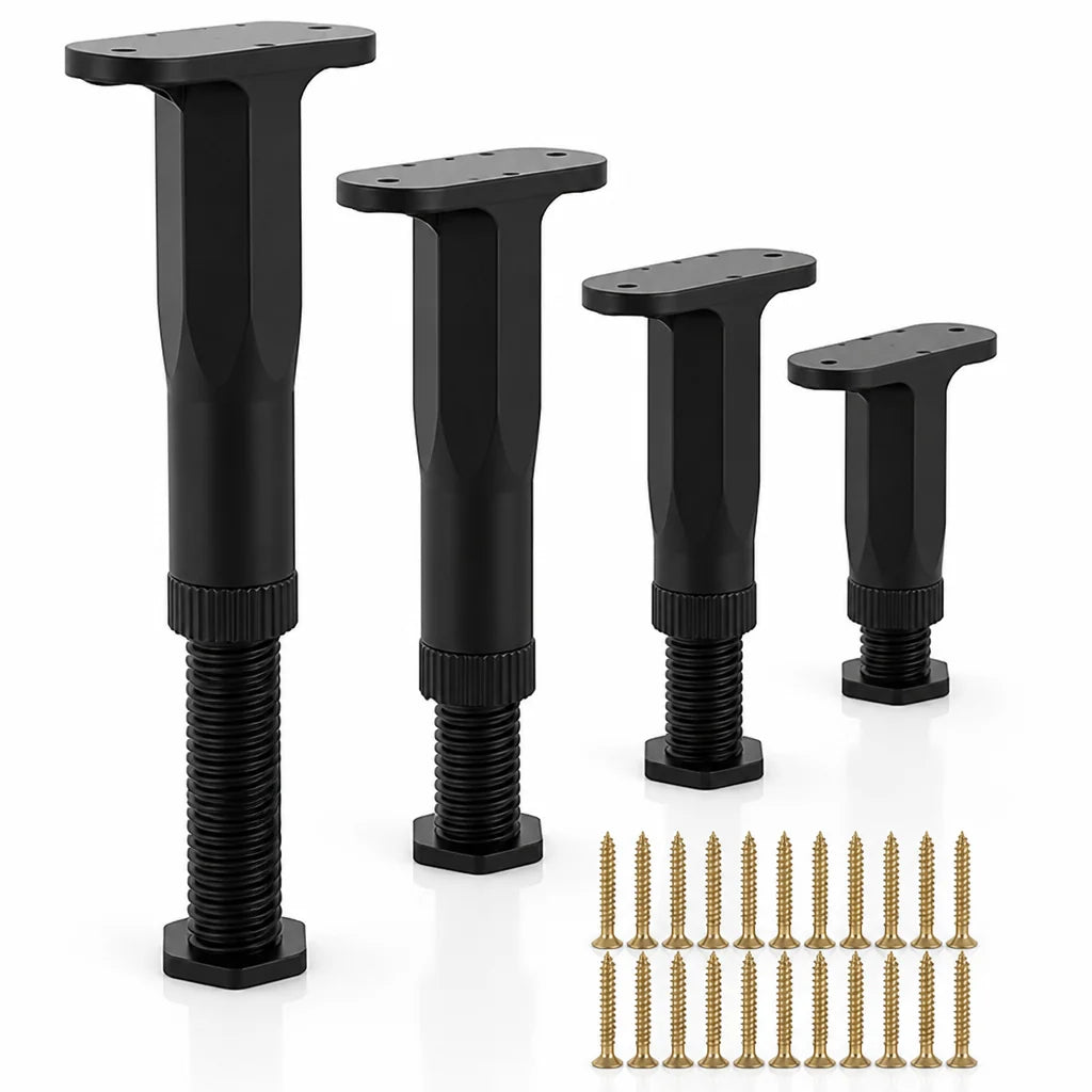 Furniture Foot | Height-Adjustable & Noise-Reducing Non-Slip Base | Includes Screw Set