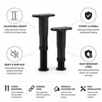 Furniture Foot | Height-Adjustable & Noise-Reducing Non-Slip Base | Includes Screw Set