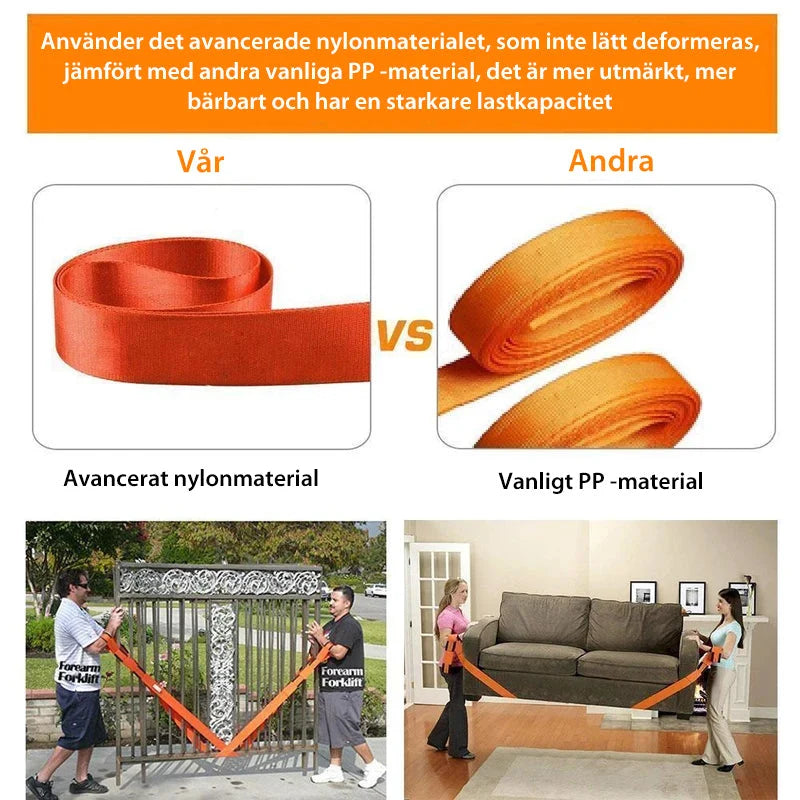 Furniture Moving Straps | Adjustable Lever & Wide Nylon Webbing | 2.7 m