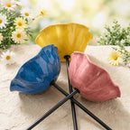Garden Bird Bath Stand | Colorful Flower-Shaped Ceramic