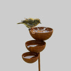 Garden Bird Bath | Three-Tier Corten Steel
