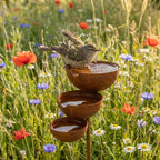 Garden Bird Bath | Three-Tier Corten Steel