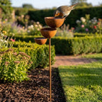 Garden Bird Bath | Three-Tier Corten Steel