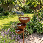 Garden Bird Bath | Three-Tier Corten Steel