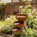 Garden Bird Bath | Three-Tier Corten Steel