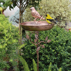Garden Bird Bath | Decorative Metal Bowl | Ground Spike