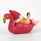 Garden Gnome Figurine | Tropical Flamingo & Pineapple | Weather-Resistant Resin