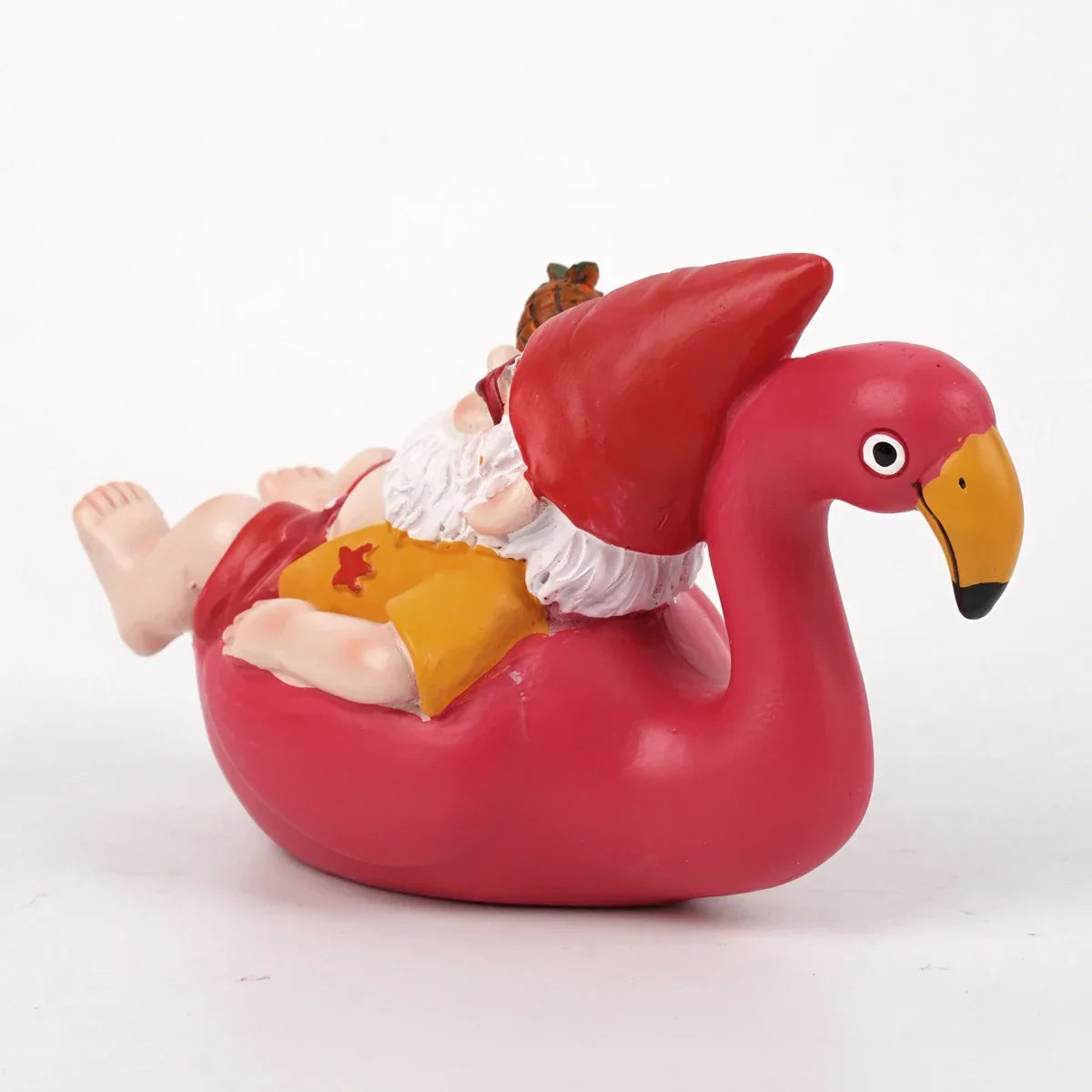 Garden Gnome Figurine | Tropical Flamingo & Pineapple | Weather-Resistant Resin