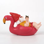 Garden Gnome Figurine | Tropical Flamingo & Pineapple | Weather-Resistant Resin