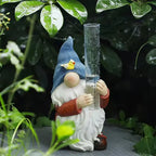 Garden Gnome Rain Gauge | Weather-Resistant Resin & Transparent Measuring Tube | 20 cm