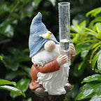 Garden Gnome Rain Gauge | Weather-Resistant Resin & Transparent Measuring Tube | 20 cm