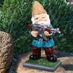 Garden Gnome Statue | Military Camouflage & UV-Resistant Resin