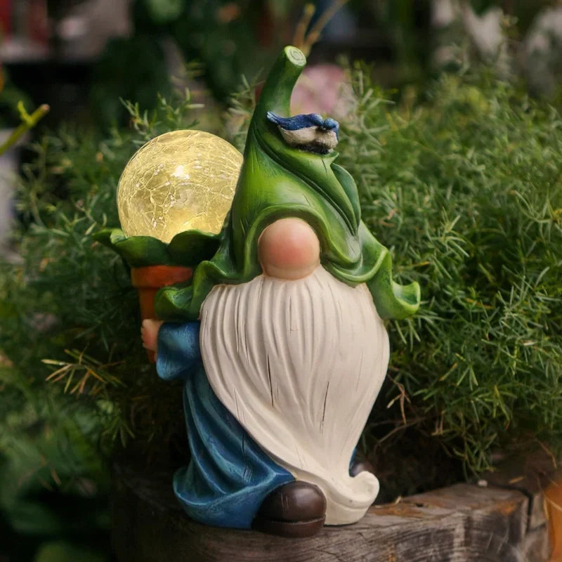 Garden Gnomes | Solar-Powered Warm LED Glow & Weatherproof | Set of 6