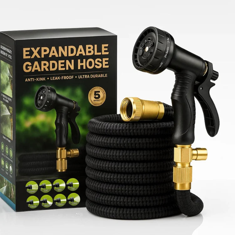 Garden Hose | Expands 3x, Anti-Kink & Leak-Proof | Lengths 22–90 m