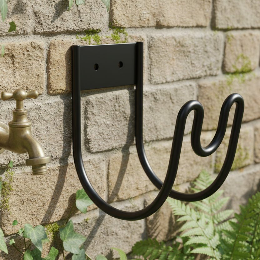 Garden Hose Holder | Wall-Mounted Metal Frame | Kink-Free Storage