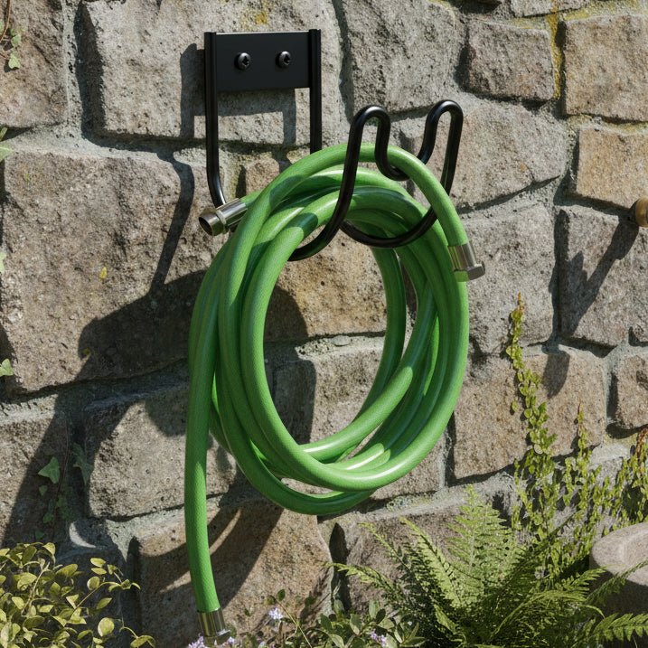 Garden Hose Holder | Wall-Mounted Metal Frame | Kink-Free Storage
