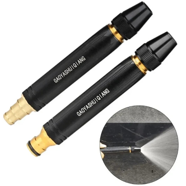Garden Hose Nozzle | High-Pressure Adjustable Spray & Brass Quick-Connect