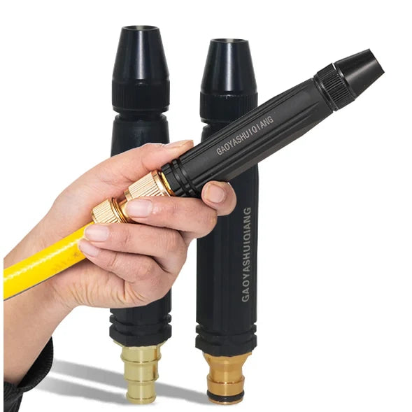 Garden Hose Nozzle | High-Pressure Adjustable Spray & Brass Quick-Connect