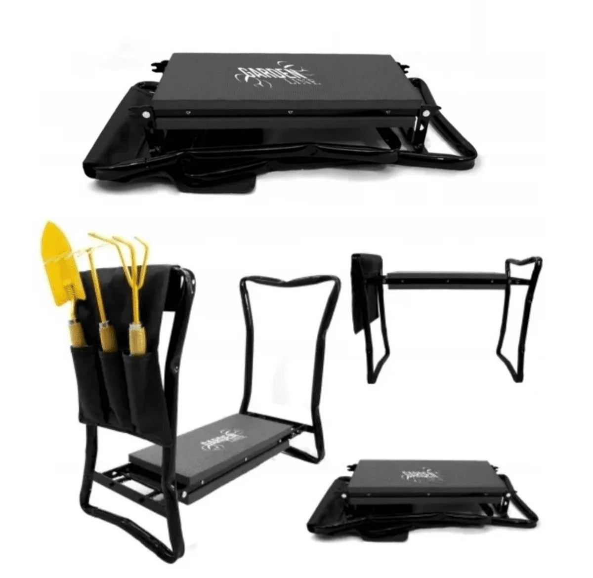 Garden Knee Stool & Seat | Foldable 2-in-1 | Padded Steel Frame
