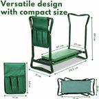 Garden Knee Stool & Seat | Foldable 2-in-1 | Padded Steel Frame