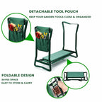 Garden Knee Stool & Seat | Foldable 2-in-1 | Padded Steel Frame