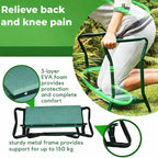 Garden Knee Stool & Seat | Foldable 2-in-1 | Padded Steel Frame