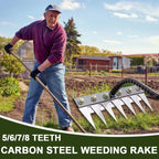 Garden Rake Head | Rust-Resistant Carbon Steel | 5–8 Tine Options