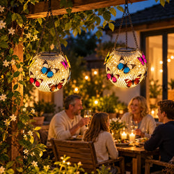 Garden Solar Lantern | 20 Warm-White LEDs & IP65 Weatherproof | With Hanging Chain
