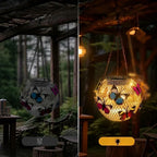 Garden Solar Lantern | 20 Warm-White LEDs & IP65 Weatherproof | With Hanging Chain