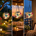 Garden Solar Lantern | 20 Warm-White LEDs & IP65 Weatherproof | With Hanging Chain