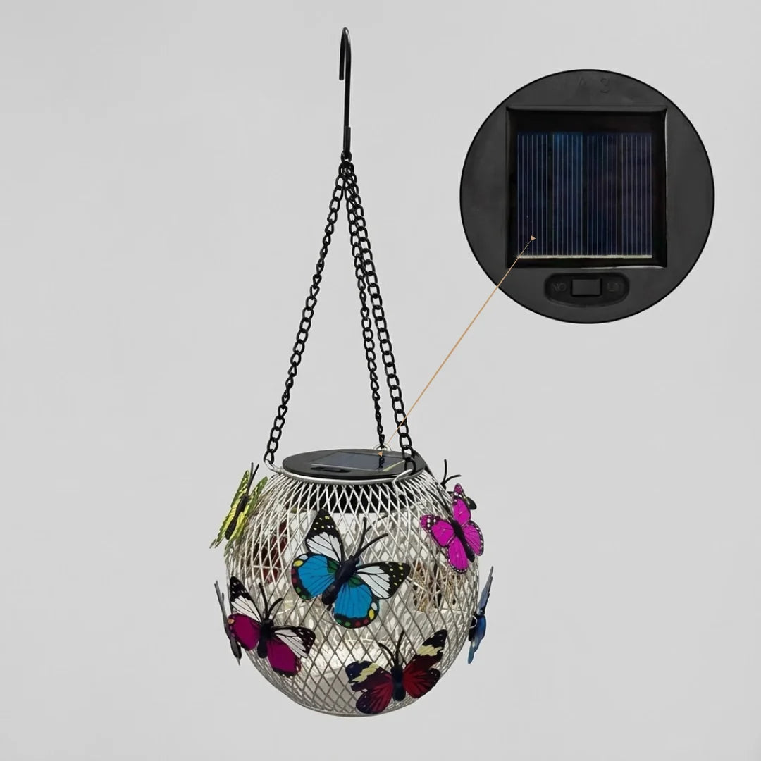 Garden Solar Lantern | 20 Warm-White LEDs & IP65 Weatherproof | With Hanging Chain