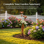 Garden Stake | Calla Lily Design, Flame-Treated Copper & Hanging Bells | 120 cm