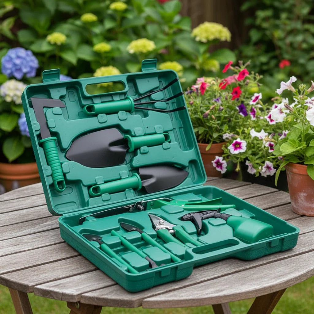 Garden Tool Set | Stainless Steel Heads & Ergonomic Handles | Set of 10