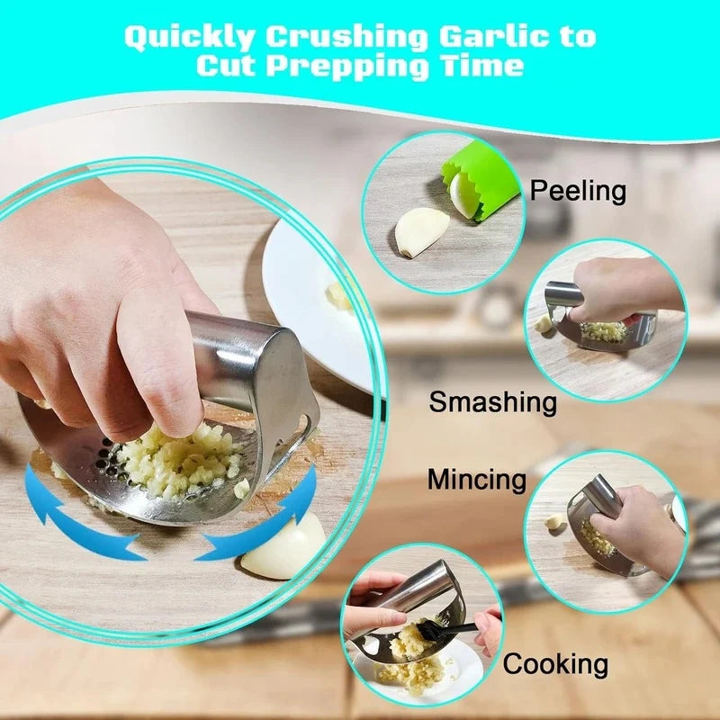 Garlic Press Rocker | Curved Design & Built-In Bottle Opener