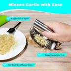Garlic Press Rocker | Curved Design & Built-In Bottle Opener