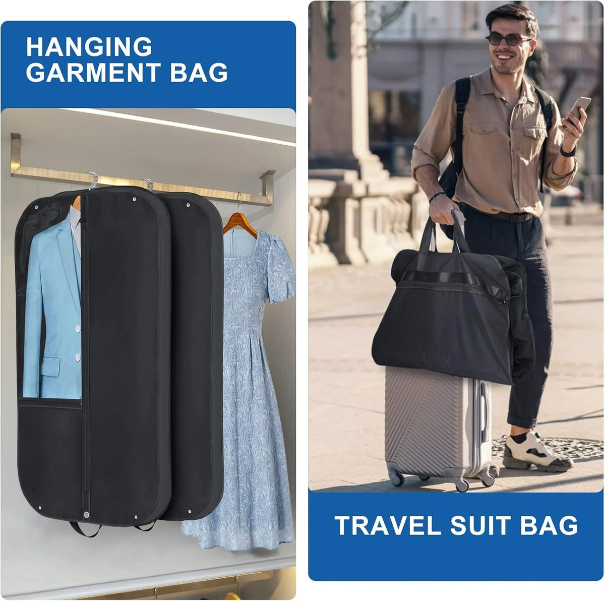 Garment Bag | Waterproof Oxford & Gusseted | 2-Pack