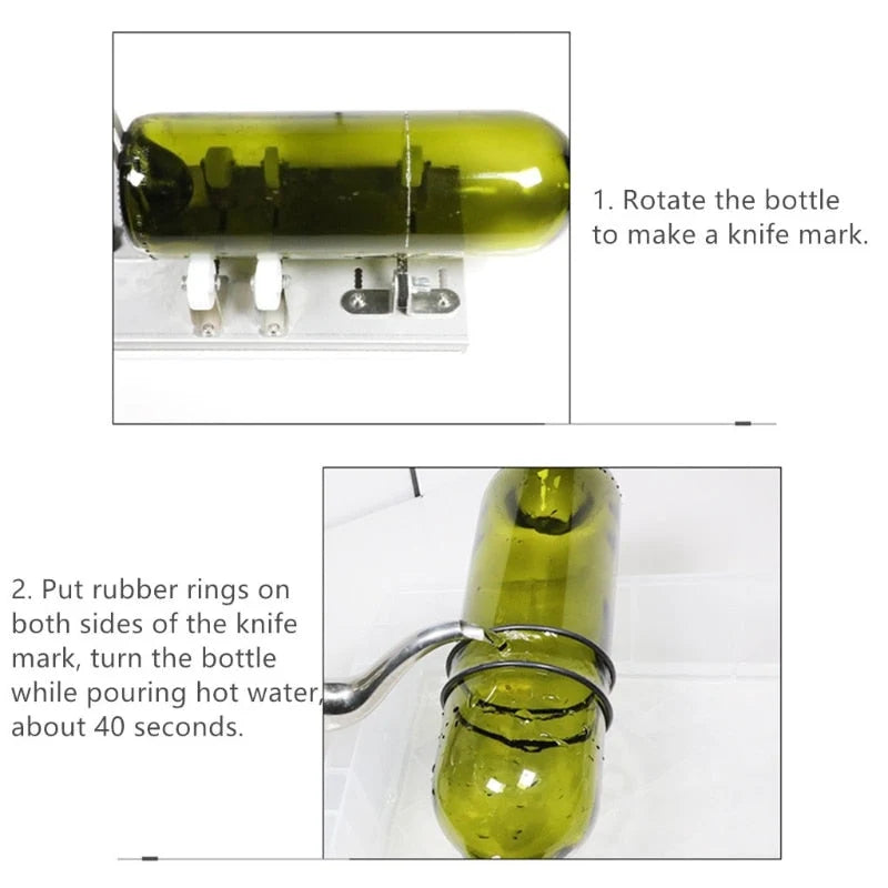 Glass Bottle Cutter | Adjustable Cutting Wheel & Stainless Steel | DIY Kit